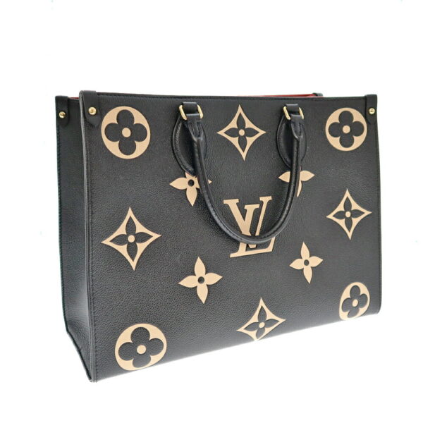 k21 4948 2 Louis Vuitton On the Go MM Tote Bag Monogram Embossed Black