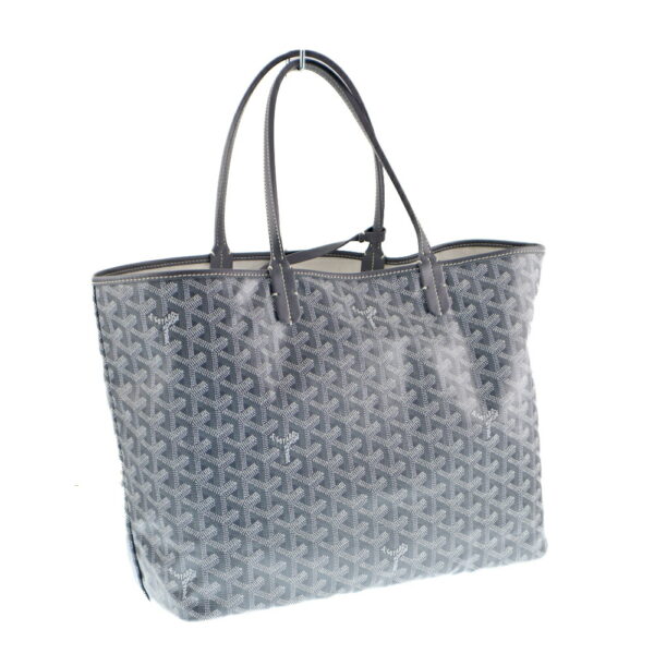 k21 557 4 Goyard Saint Louis PM Tote Bag Canvas Herringbone Gray