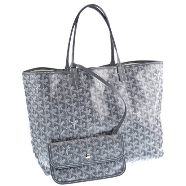 k21 557 Goyard Saint Louis PM Tote Bag Canvas Herringbone Gray