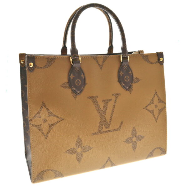 k21 5959 2 Louis Vuitton On the Go MM Tote Bag Monogram Reverse Brown