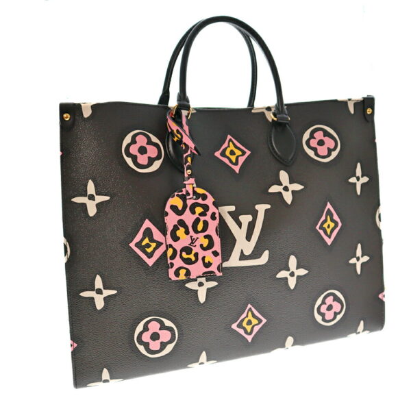 k21 6390 Louis Vuitton On the Go GM Tote Bag Monogram Leopard Pink