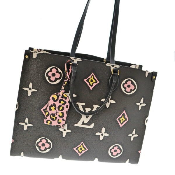 k21 6390 8 Louis Vuitton On the Go GM Tote Bag Monogram Leopard Pink