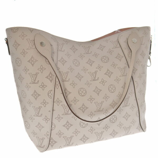 k21 6516 2 Louis Vuitton Hina MM Tote Bag Monogram Mahina Gray Pink