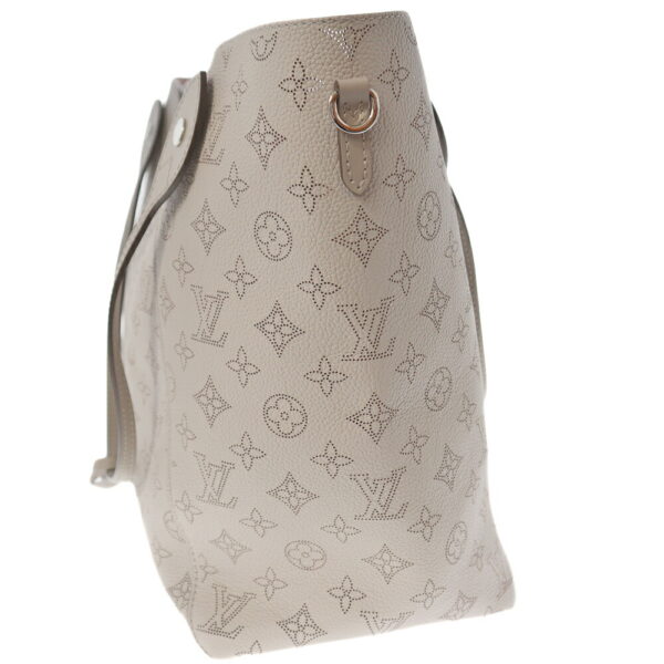 k21 6516 3 Louis Vuitton Hina MM Tote Bag Monogram Mahina Gray Pink