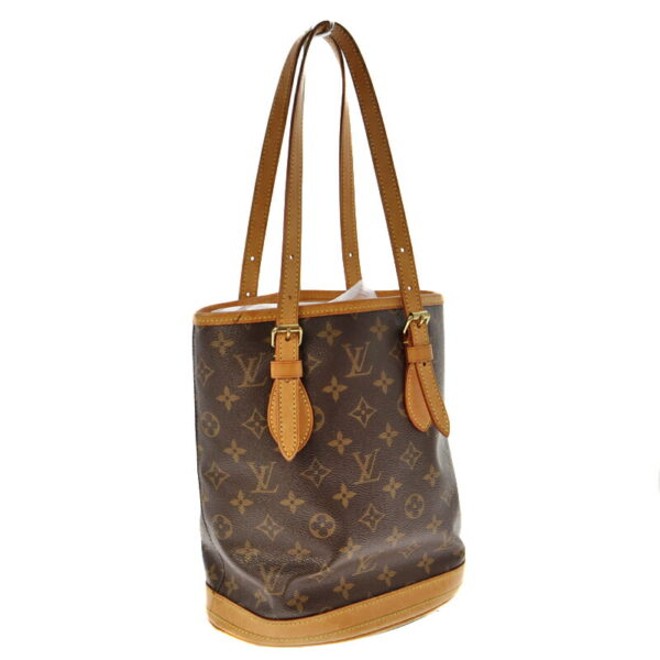 k21 6814 2 Louis Vuitton Bucket PM Shoulder Bag Monogram Canvas Brown