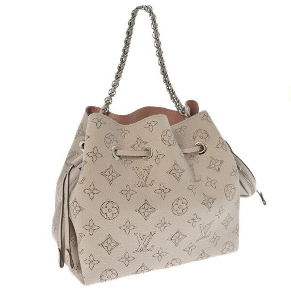 k21 6983 2 Louis Vuitton Bella Drawstring Handbag Monogram Mahina Gray Pink