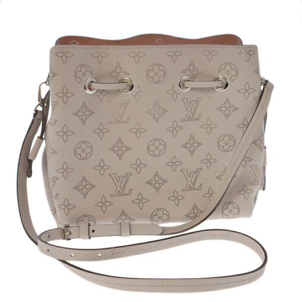 k21 6983 3 Louis Vuitton Bella Drawstring Handbag Monogram Mahina Gray Pink