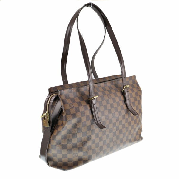 k21 882 2 Louis Vuitton Chelsea Tote Bag Damier Ebene Brown