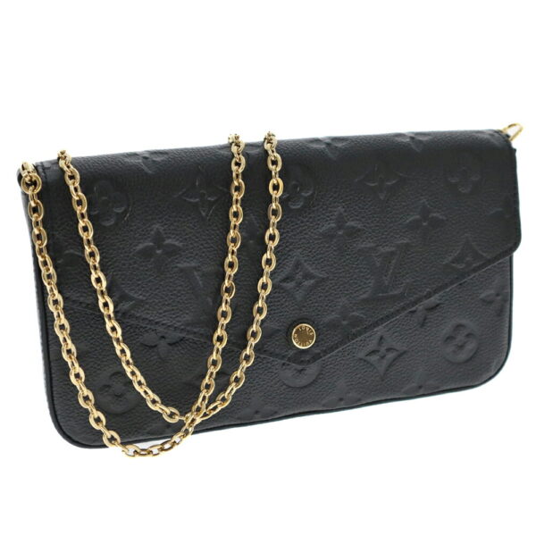 k22 180 Louis Vuitton Pochette Felicie Chain Wallet Empreinte Leather Black