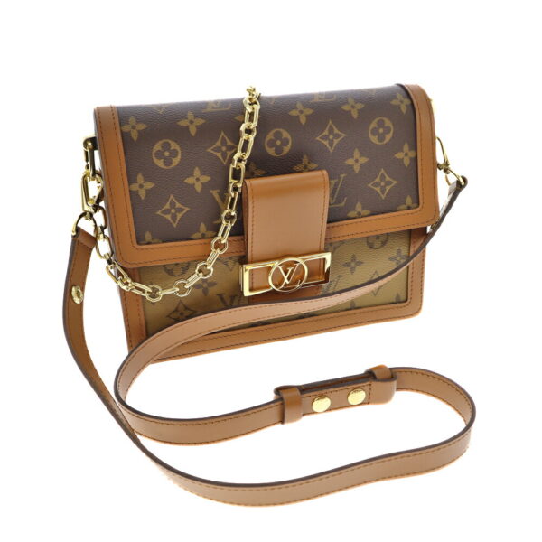 k22 2012 3 Louis Vuitton Dauphine MM Shoulder Bag Reverse Brown