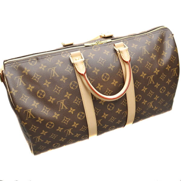 k22 3152 2 Louis Vuitton Keepall Bandouliere 45 Monogram Canvas Brown Travel Bag