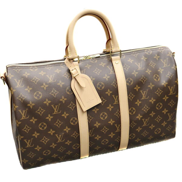 k22 3152 Louis Vuitton Keepall Bandouliere 45 Monogram Canvas Brown Travel Bag