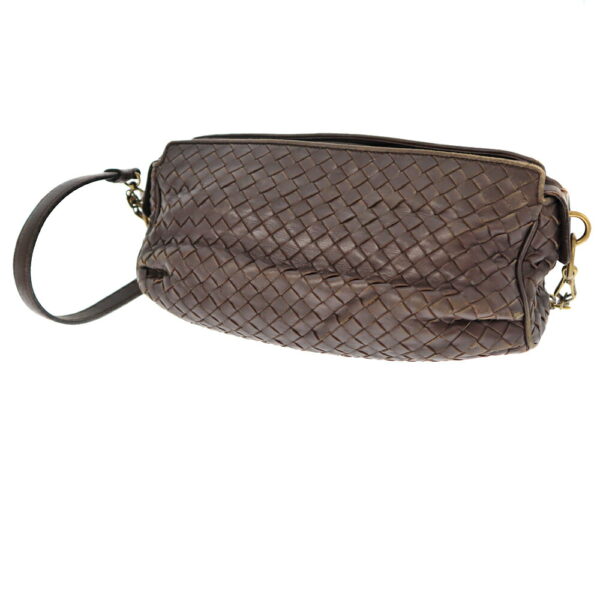 k22 3552 1 Bottega Veneta Intrecciato Shoulder Bag Leather Brown