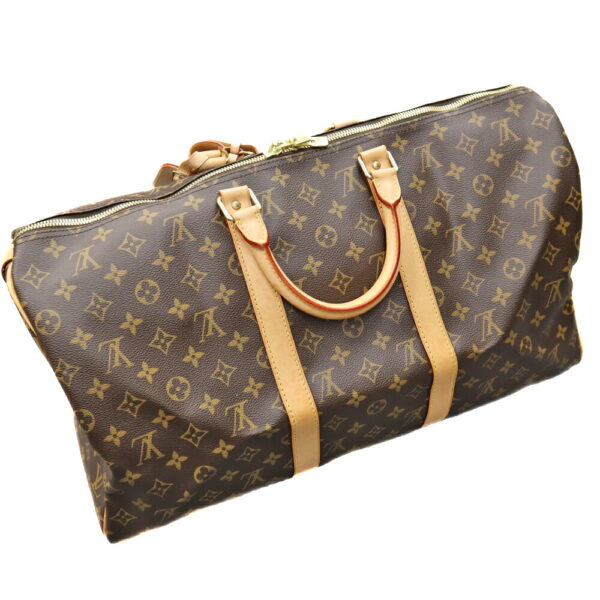 k22 5858 2 Louis Vuitton Keepall Travel Bag Monogram Canvas Brown