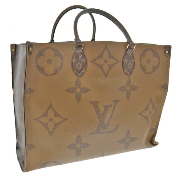 k23 2340 2 Louis Vuitton On the Go GM Monogram Giant Reverse Tote Brown