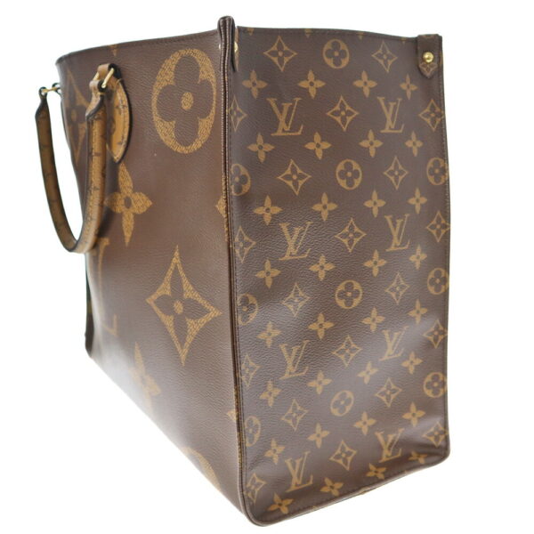 k23 2340 5 Louis Vuitton On the Go GM Monogram Giant Reverse Tote Brown