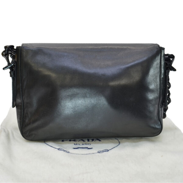 k9285 2 Prada Leather Shoulder Bag Black