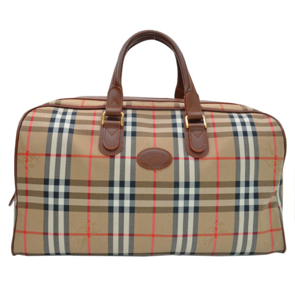 k9286 Burberry Nova Check Leather Bag Brown