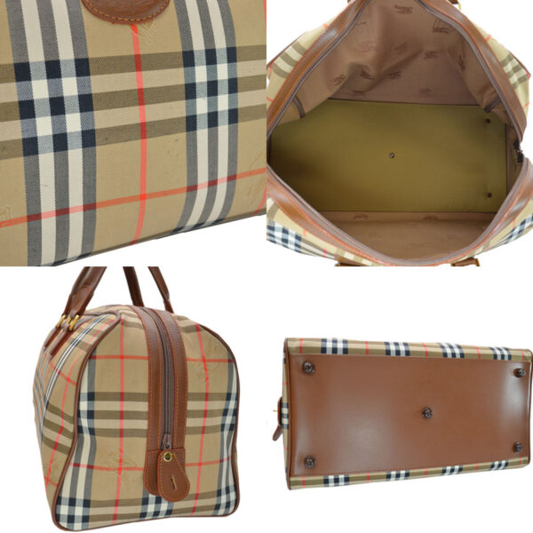 k9286 1 Burberry Nova Check Leather Bag Brown