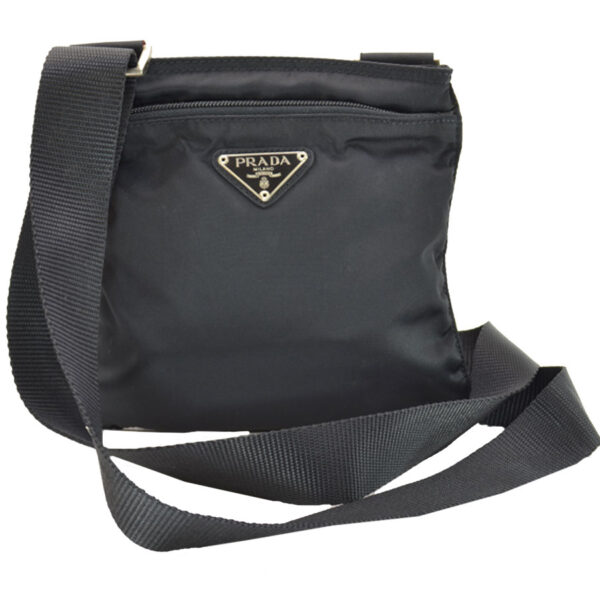 k9331 Prada Triangle Nylon Pochette Black