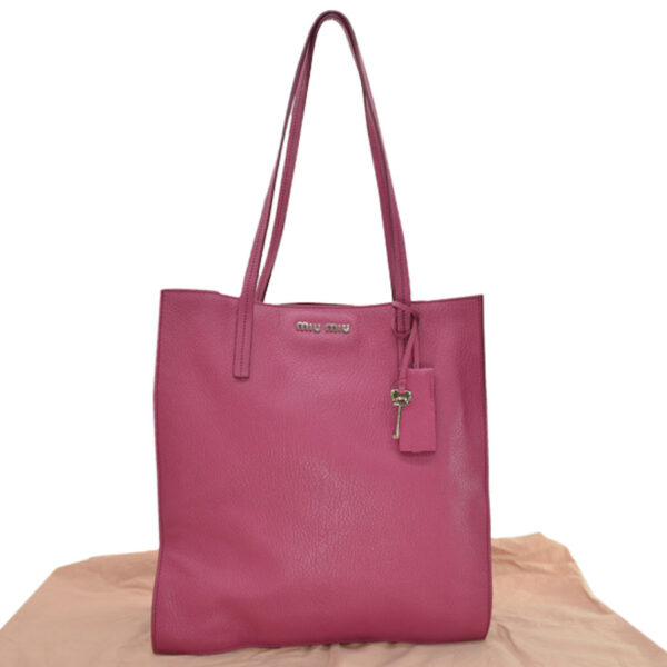 k9335 Miu Miu Bag Leather Pink Shoulder Bag Tote Bag