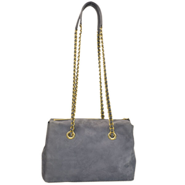 k9402 2 Prada Triangle Suede Shoulder Bag Gray