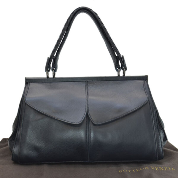 k9404 Bottega Veneta Leather Handbag Black