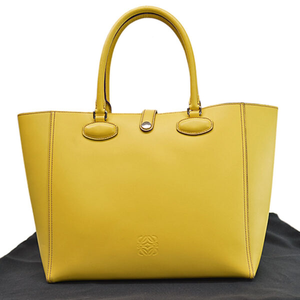 k9478d Loewe Leather Tote Bag Yellow Purple