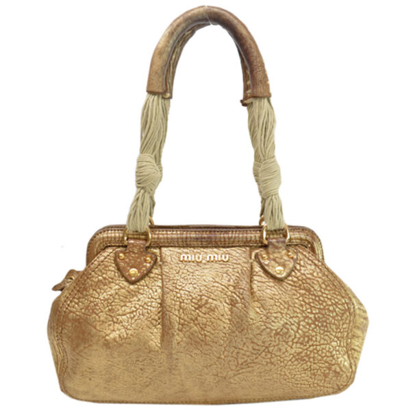 k9623g Miu Miu Shoulder Bag Leather Bronze