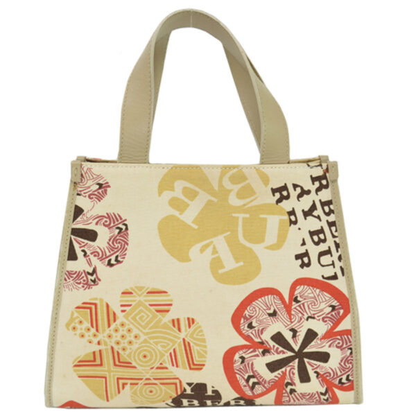 k9626a 2 Burberry Canvas Leather Tote Bag Beige Multicolor