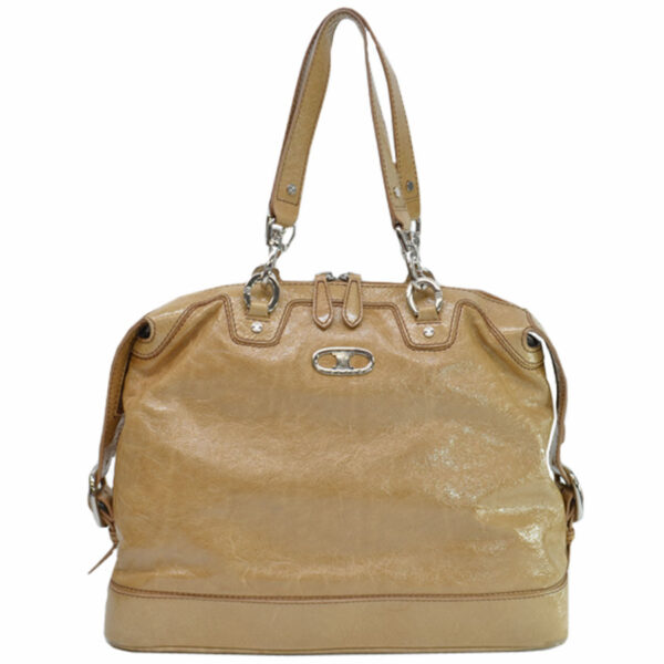 k9627a Celine Shoulder Bag Patent Leather Beige