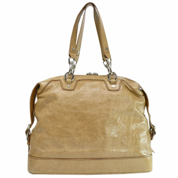 k9627a 2 Celine Shoulder Bag Patent Leather Beige