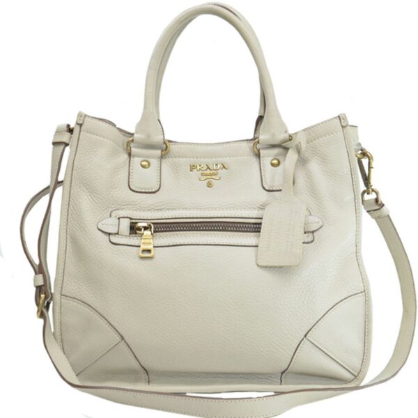 k9798a Prada Leather Shoulder Bag Gray