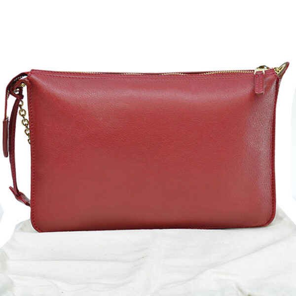 k9858a 2 Celine Chain Shoulder Bag Leather Red