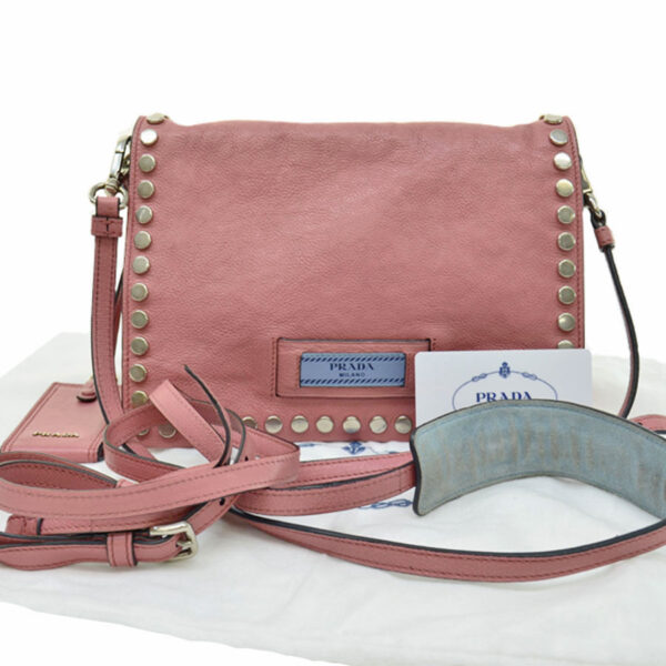 k9860a Prada Leather 2Way Bag Purple Pink