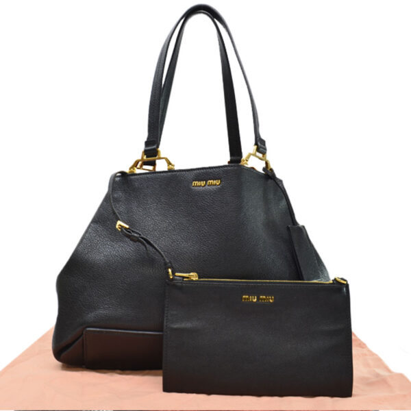 k9963g Miu Miu Bag Leather Black Handbag Shoulder Bag