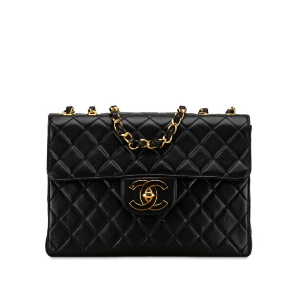 kb8hi5mxf6hspcjq 1 Chanel Matelasse 30 Coco Mark Shoulder Bag Lambskin Black