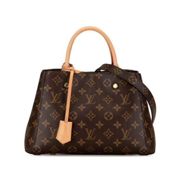 l8mm8mas356ieuz3 1 Louis Vuitton Monogram Montaigne BB 2WAY Shoulder Bag Brown