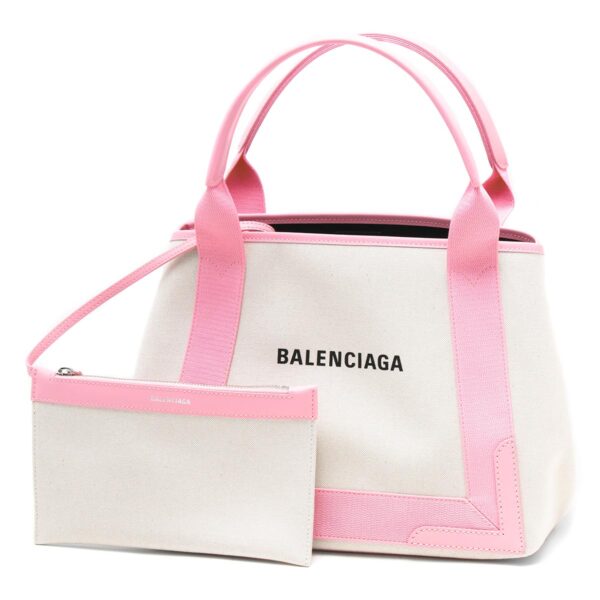 lbba3399332hh3n5961 Balenciaga Blue Cabas S Tote Bag Beige Pink