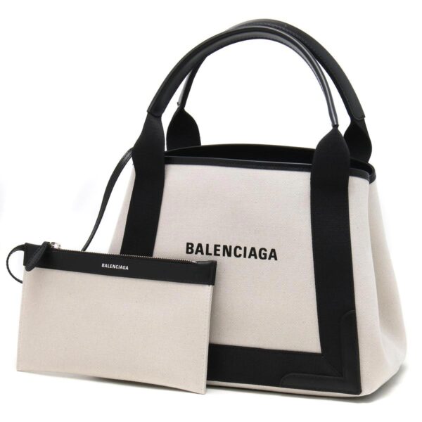 lbba3399332hh3n9260 Balenciaga Blue Cabas S Tote Bag Beige Black