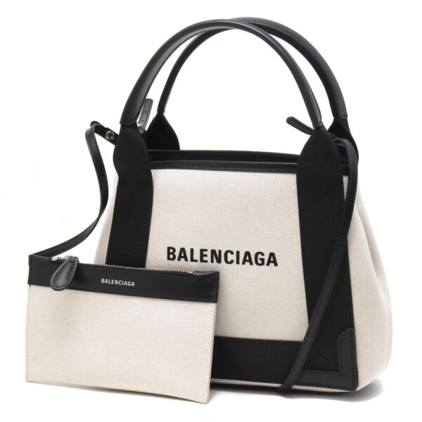 lbba3903462hh3n9260 Balenciaga Blue Cabas XS Tote Bag Beige Black