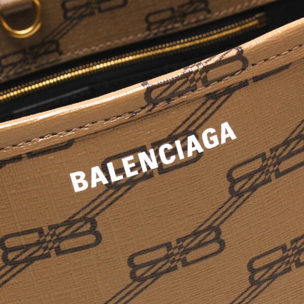 lbba702698210dh2762d Balenciaga Signature BB Monogram Tote Bag Beige Brown