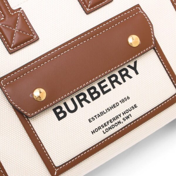 lbbb8044143d Burberry Freya Mini Tote Bag Natural Beige Tan Brown