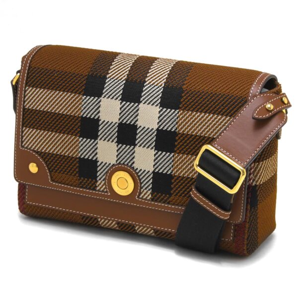 lbbb8049148 Burberry Note Exaggerated Check Clutch Bag Birch Brown