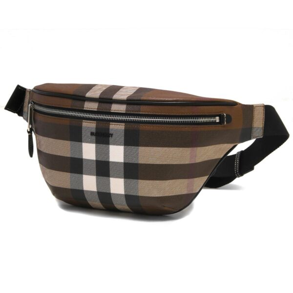 lbbb8052806 Burberry Caisson Exaggerated Check Belt Bag Birch Brown