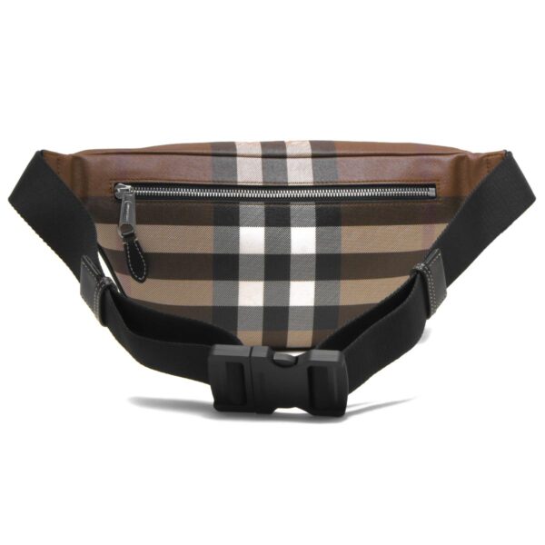 lbbb8052806y Burberry Caisson Exaggerated Check Belt Bag Birch Brown