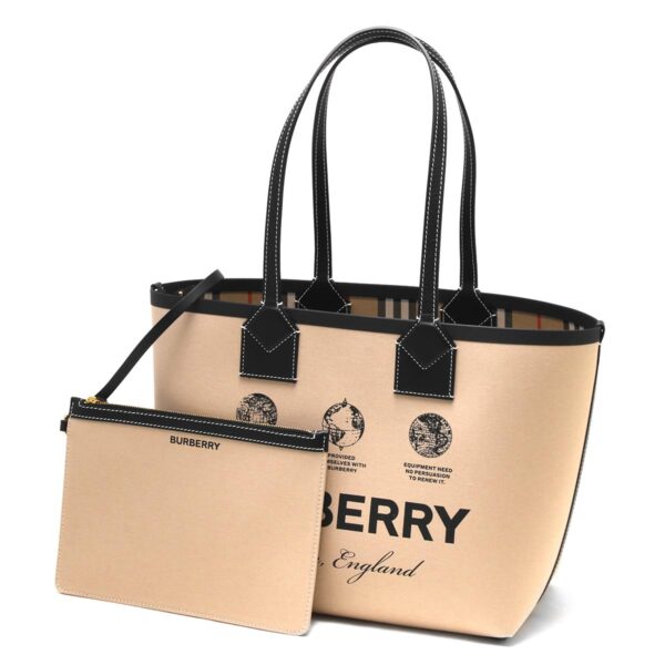 lbbb8063120 Burberry Label Heritage Tote Bag Beige