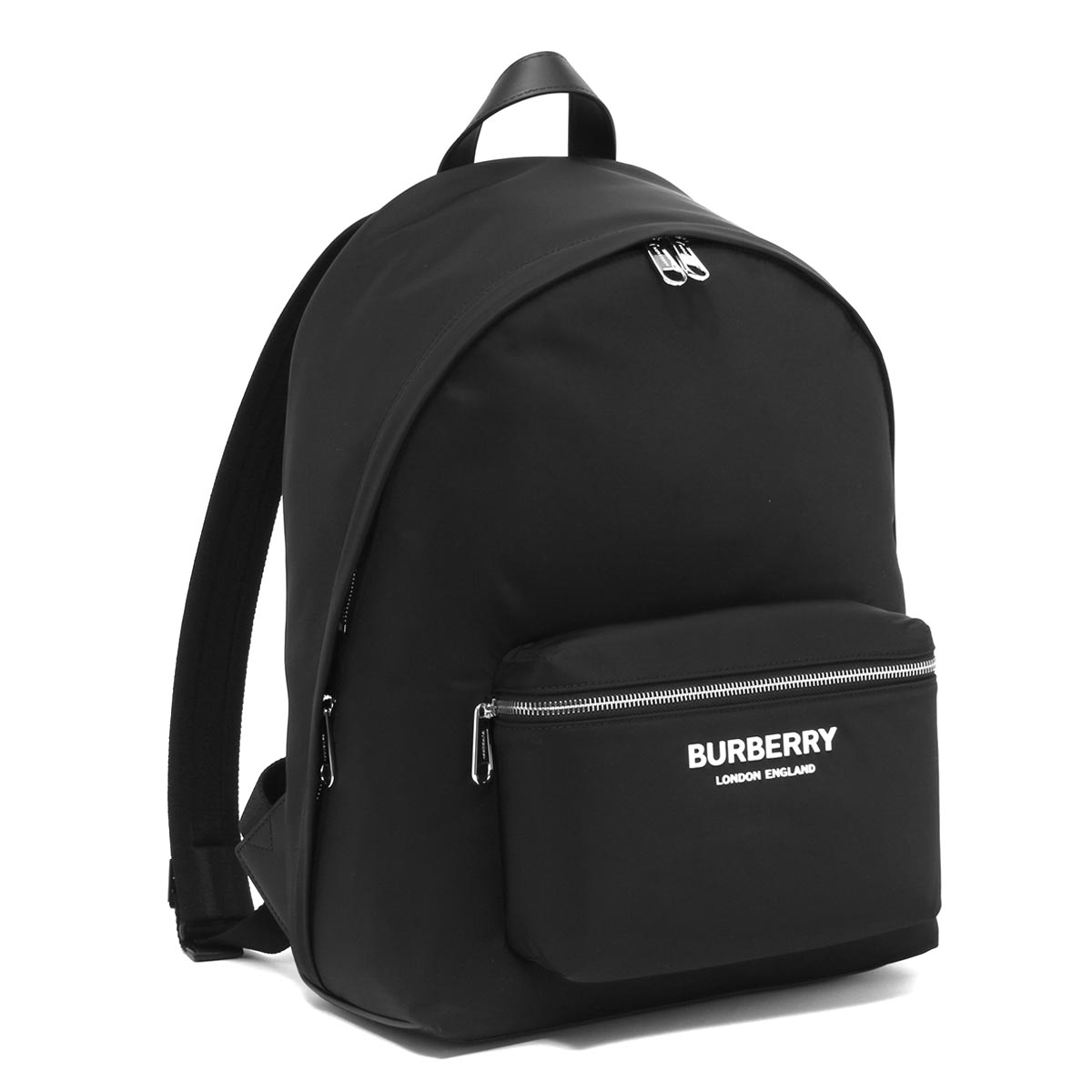 [Burberry] Burberry Logo Print Nylon x Leather Backpack 8063495 Black [Used] [Authenticated and Guaranteed Authentic] 212863