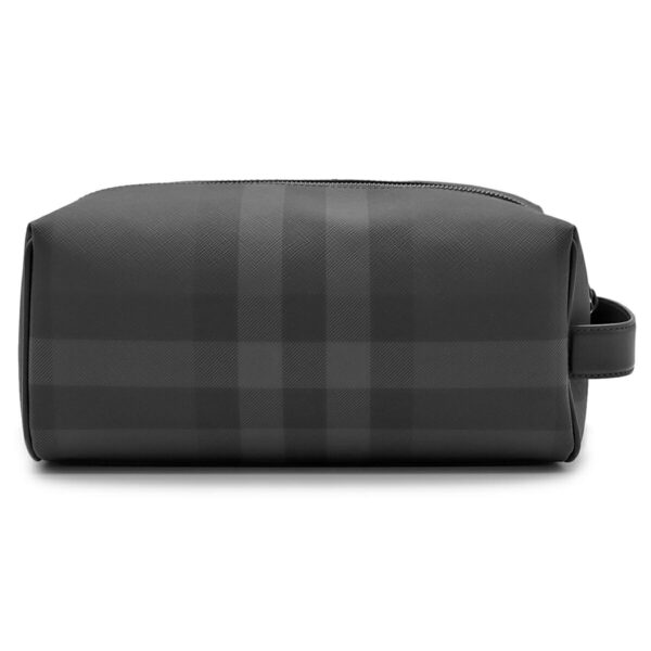 lbbb8070279y Burberry Charcoal Check Wash Bag Charcoal Gray