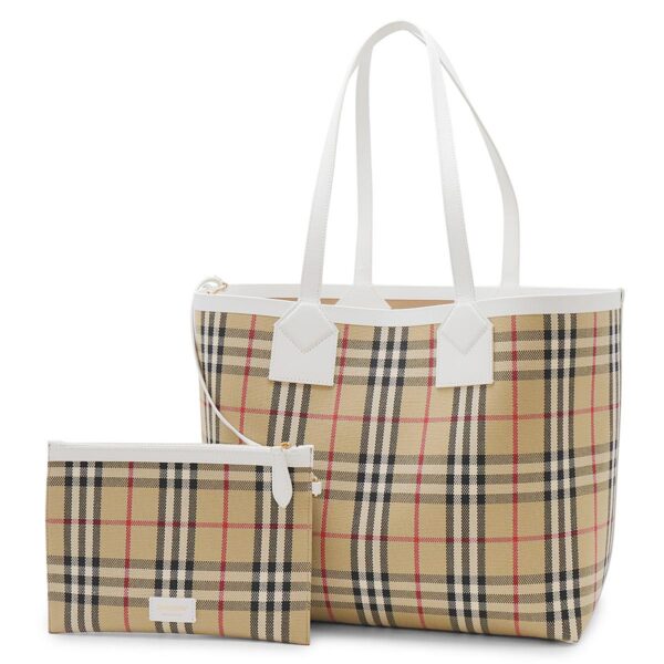 lbbb8072332 Burberry London Check Medium Tote Bag Archive Beige White